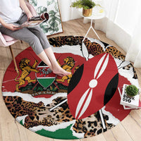 Kenya Grunge Round Carpet Mix Animal Skin Pattern - Wonder Print Shop