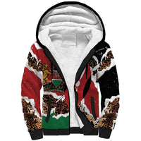 Kenya Grunge Sherpa Hoodie Mix Animal Skin Pattern - Wonder Print Shop