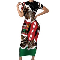 Kenya Grunge Short Sleeve Bodycon Dress Mix Animal Skin Pattern - Wonder Print Shop