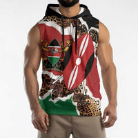 Kenya Grunge Sleeveless Hoodie Mix Animal Skin Pattern - Wonder Print Shop