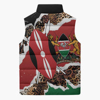 Kenya Grunge Sleeveless Puffer Jacket Mix Animal Skin Pattern - Wonder Print Shop