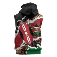 Kenya Grunge Sleeveless Zip Hoodie Mix Animal Skin Pattern - Wonder Print Shop