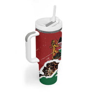 Kenya Grunge Tumbler With Handle Mix Animal Skin Pattern - Wonder Print Shop