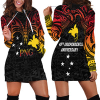 Papua New Guinea Hoodie Dress 48th Independence Anniversary Gradient - Wonder Print Shop