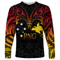 Papua New Guinea Long Sleeve Shirt 48th Independence Anniversary Gradient - Wonder Print Shop