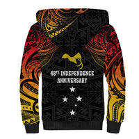 Papua New Guinea Sherpa Hoodie 48th Independence Anniversary Gradient - Wonder Print Shop