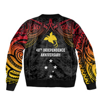 Papua New Guinea Sleeve Zip Bomber Jacket 48th Independence Anniversary Gradient - Wonder Print Shop