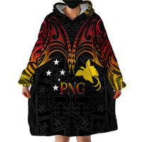 Papua New Guinea Wearable Blanket Hoodie 48th Independence Anniversary Gradient - Wonder Print Shop