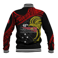 Papua New Guinea Baseball Jacket 48th Independence Anniversary Bird-of-Paradise Tribal Art LT7 - Wonder Print Shop