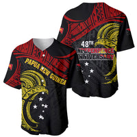 Papua New Guinea Baseball Jersey 48th Independence Anniversary Bird-of-Paradise Tribal Art LT7 - Wonder Print Shop