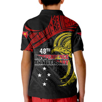 Papua New Guinea Kid Polo Shirt 48th Independence Anniversary Bird-of-Paradise Tribal Art - Wonder Print Shop