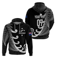 Personalised New Zealand Rugby Hoodie Aotearoa Silver Fern Koru Maori Style - Wonder Print Shop