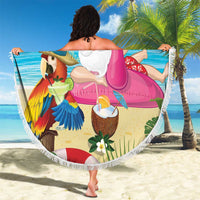Have Yourself A Beachy Little Christmas Beach Blanket with Santa Chilling - Wonder Print Shop