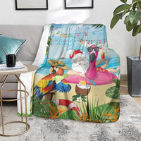 Have Yourself A Beachy Little Christmas Blanket with Santa Chilling - Wonder Print Shop