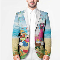 Have Yourself A Beachy Little Christmas Blazer with Santa Chilling - Wonder Print Shop