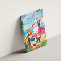 Have Yourself A Beachy Little Christmas Canvas Wall Art with Santa Chilling - Wonder Print Shop