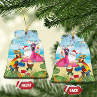 Have Yourself A Beachy Little Christmas Ceramic Ornament with Santa Chilling - Wonder Print Shop