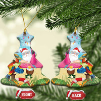 Have Yourself A Beachy Little Christmas Ceramic Ornament with Santa Chilling - Wonder Print Shop