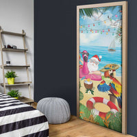 Have Yourself A Beachy Little Christmas Door Cover with Santa Chilling - Wonder Print Shop