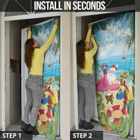 Have Yourself A Beachy Little Christmas Door Cover with Santa Chilling - Wonder Print Shop