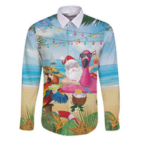 Have Yourself A Beachy Little Christmas Family Matching Off Shoulder Maxi Dress and Hawaiian Shirt with Santa Chilling - Wonder Print Shop