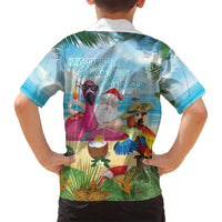 Have Yourself A Beachy Little Christmas Family Matching Puletasi and Hawaiian Shirt with Santa Chilling - Wonder Print Shop