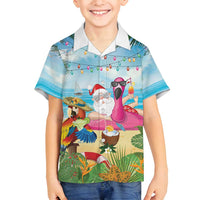 Have Yourself A Beachy Little Christmas Family Matching Puletasi and Hawaiian Shirt with Santa Chilling - Wonder Print Shop