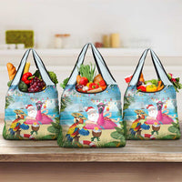 Have Yourself A Beachy Little Christmas Grocery Bag with Santa Chilling - Wonder Print Shop