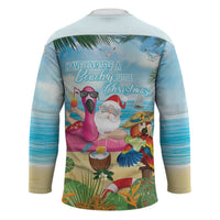 Have Yourself A Beachy Little Christmas Hockey Jersey with Santa Chilling - Wonder Print Shop