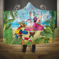 Have Yourself A Beachy Little Christmas Hooded Blanket with Santa Chilling - Wonder Print Shop