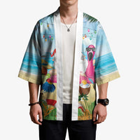 Have Yourself A Beachy Little Christmas Kimono with Santa Chilling - Wonder Print Shop