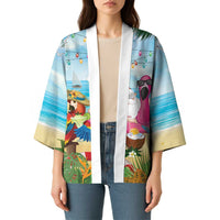 Have Yourself A Beachy Little Christmas Kimono with Santa Chilling - Wonder Print Shop
