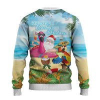 Have Yourself A Beachy Little Christmas Ugly Christmas Sweater with Santa Chilling - Wonder Print Shop