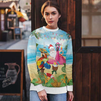 Have Yourself A Beachy Little Christmas Ugly Christmas Sweater with Santa Chilling - Wonder Print Shop