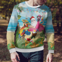 Have Yourself A Beachy Little Christmas Ugly Christmas Sweater with Santa Chilling - Wonder Print Shop