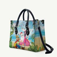 Have Yourself A Beachy Little Christmas Leather Bag with Santa Chilling - Wonder Print Shop