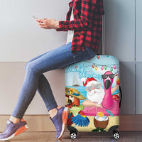 Have Yourself A Beachy Little Christmas Luggage Cover with Santa Chilling - Wonder Print Shop
