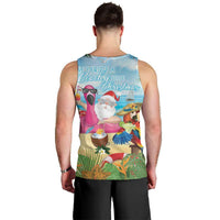 Have Yourself A Beachy Little Christmas Men Tank Top with Santa Chilling - Wonder Print Shop