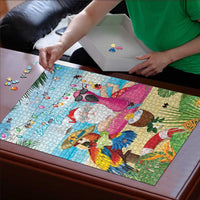 Have Yourself A Beachy Little Christmas Puzzle with Santa Chilling - Wonder Print Shop