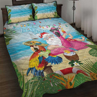 Have Yourself A Beachy Little Christmas Quilt Bed Set with Santa Chilling - Wonder Print Shop