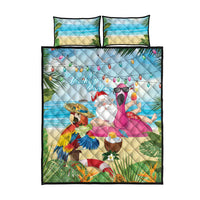Have Yourself A Beachy Little Christmas Quilt Bed Set with Santa Chilling - Wonder Print Shop