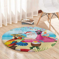 Have Yourself A Beachy Little Christmas Round Carpet with Santa Chilling - Wonder Print Shop