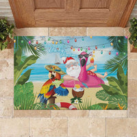 Have Yourself A Beachy Little Christmas Rubber Doormat with Santa Chilling - Wonder Print Shop