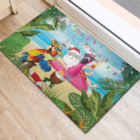 Have Yourself A Beachy Little Christmas Rubber Doormat with Santa Chilling - Wonder Print Shop