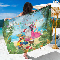 Have Yourself A Beachy Little Christmas Sarong with Santa Chilling - Wonder Print Shop