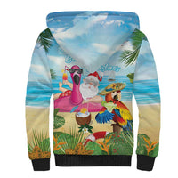 Have Yourself A Beachy Little Christmas Sherpa Hoodie with Santa Chilling - Wonder Print Shop