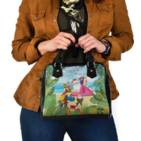 Have Yourself A Beachy Little Christmas Shoulder Handbag with Santa Chilling - Wonder Print Shop