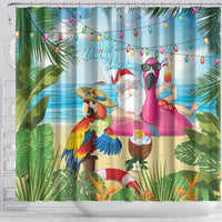 Have Yourself A Beachy Little Christmas Shower Curtain with Santa Chilling - Wonder Print Shop