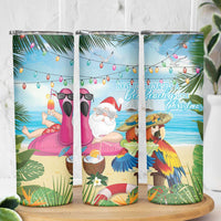 Have Yourself A Beachy Little Christmas Skinny Tumbler with Santa Chilling - Wonder Print Shop