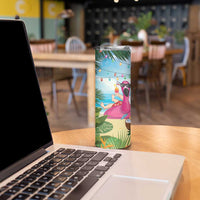 Have Yourself A Beachy Little Christmas Skinny Tumbler with Santa Chilling - Wonder Print Shop